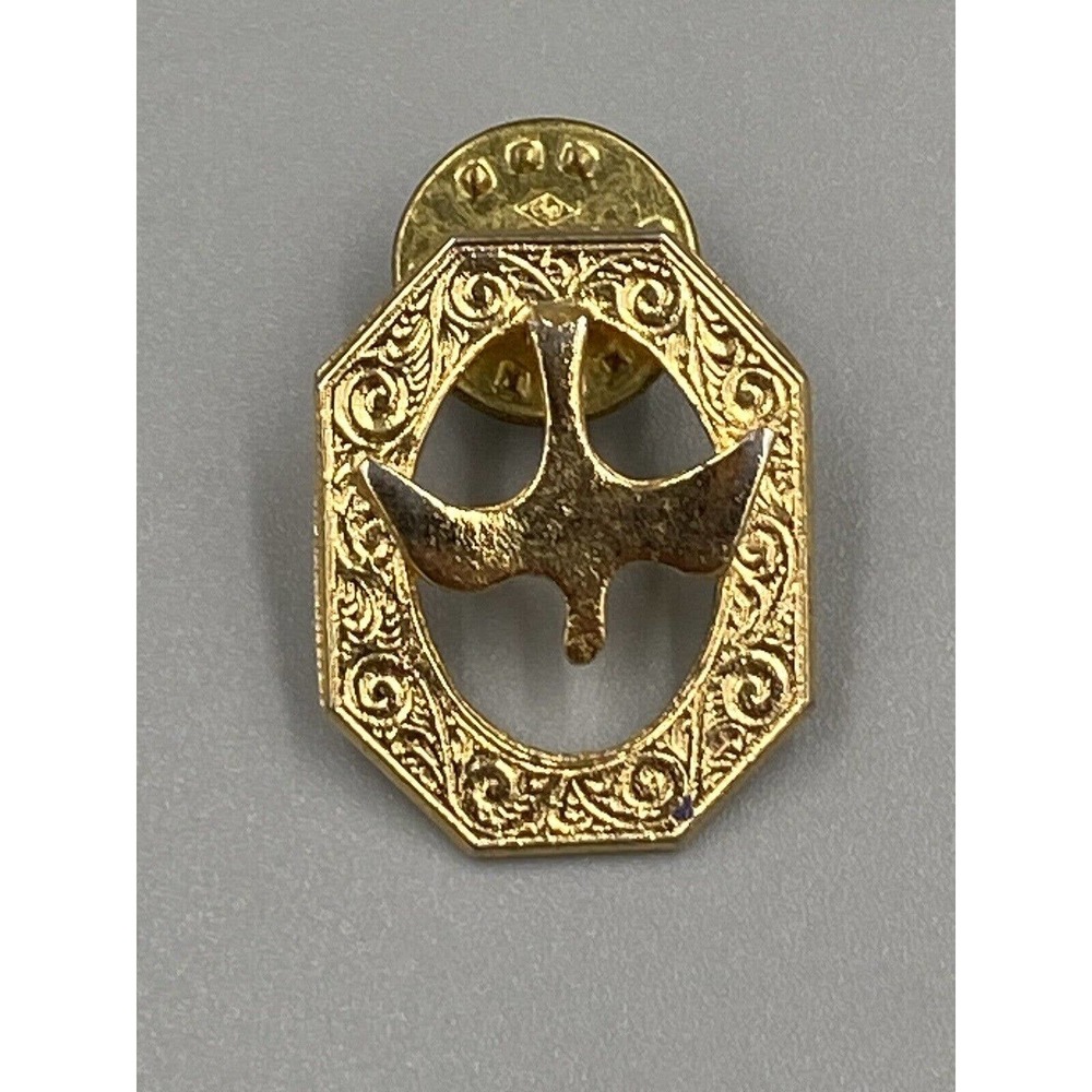 Gold Colored Dove Bird Lapel Hat Pin Brooch